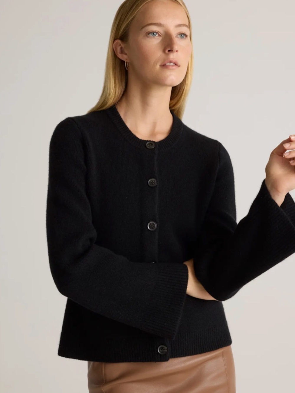 Quince Mongolian Cashmere Structured Cardigan